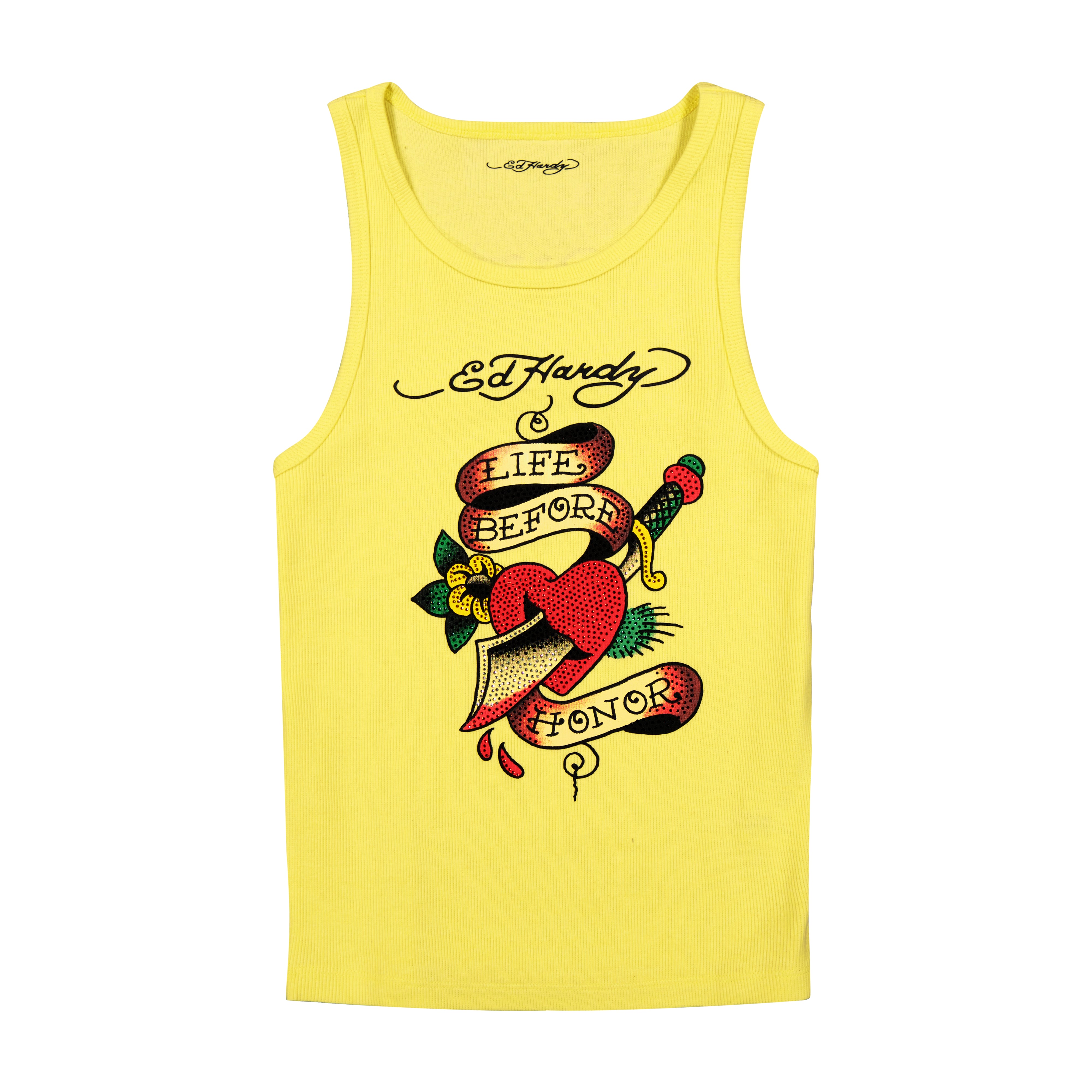 Heart Sword Rhinestone Tank Top