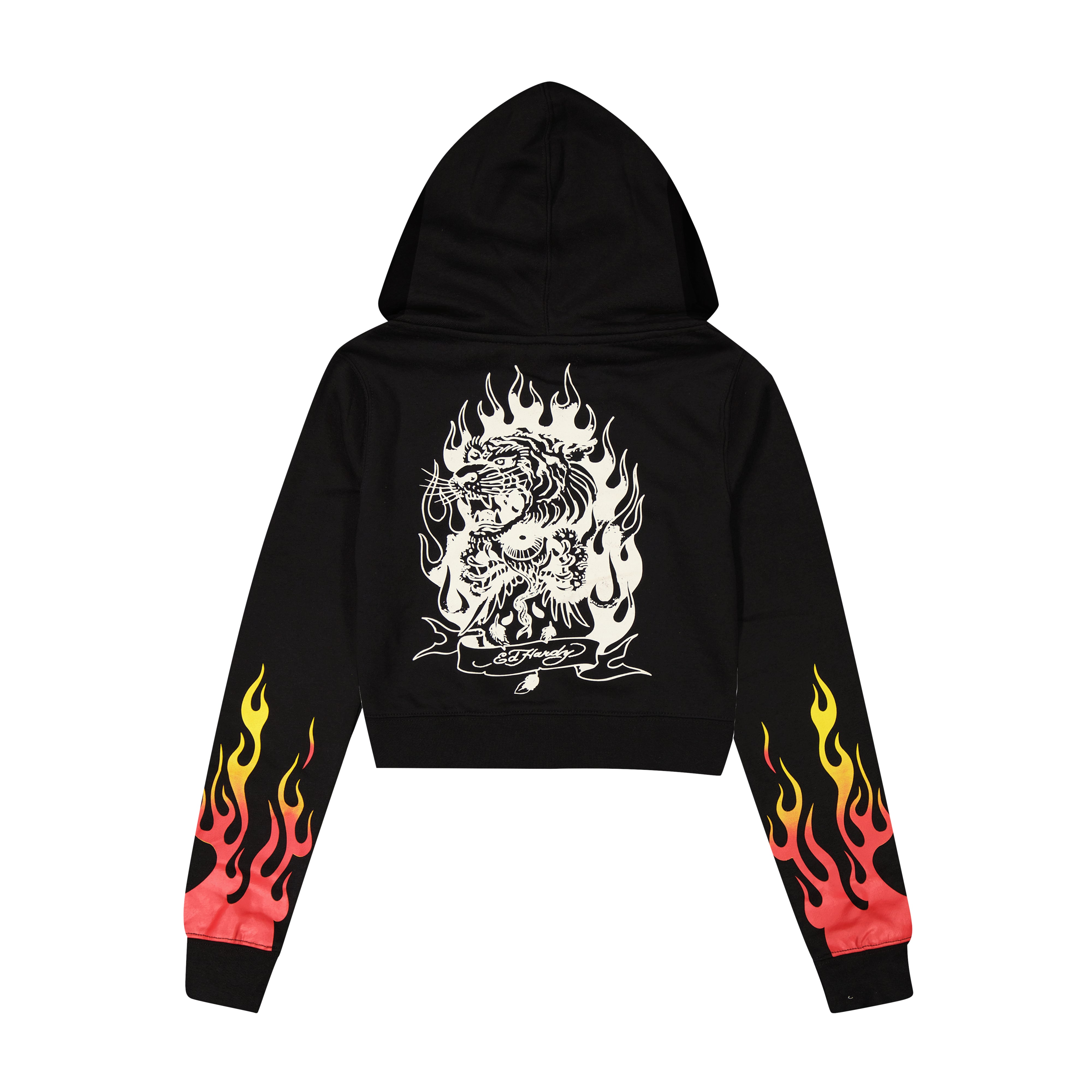 Tiger Flame Zip Front Hoodie