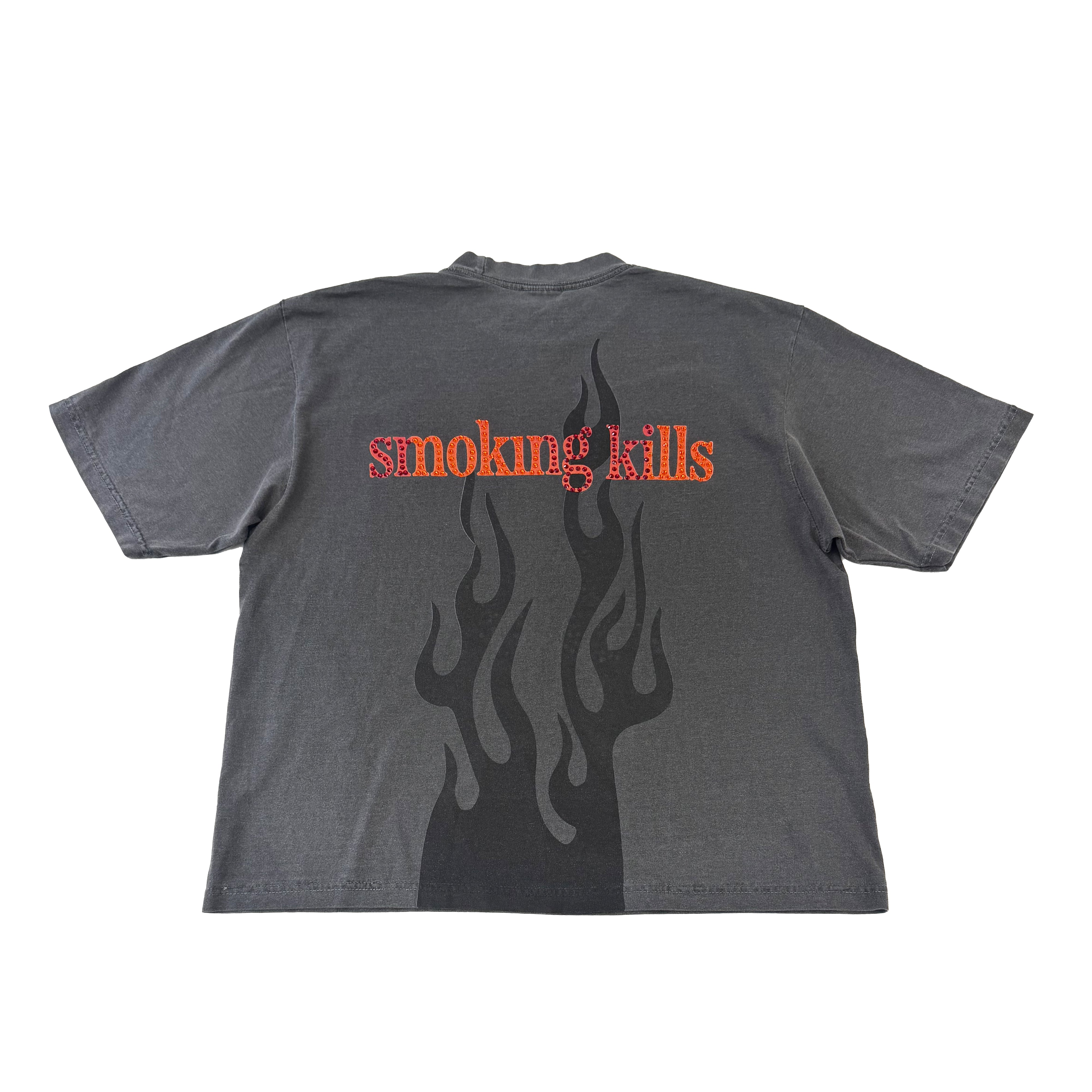 Flames Shadow Rhinestone Boxy Tee