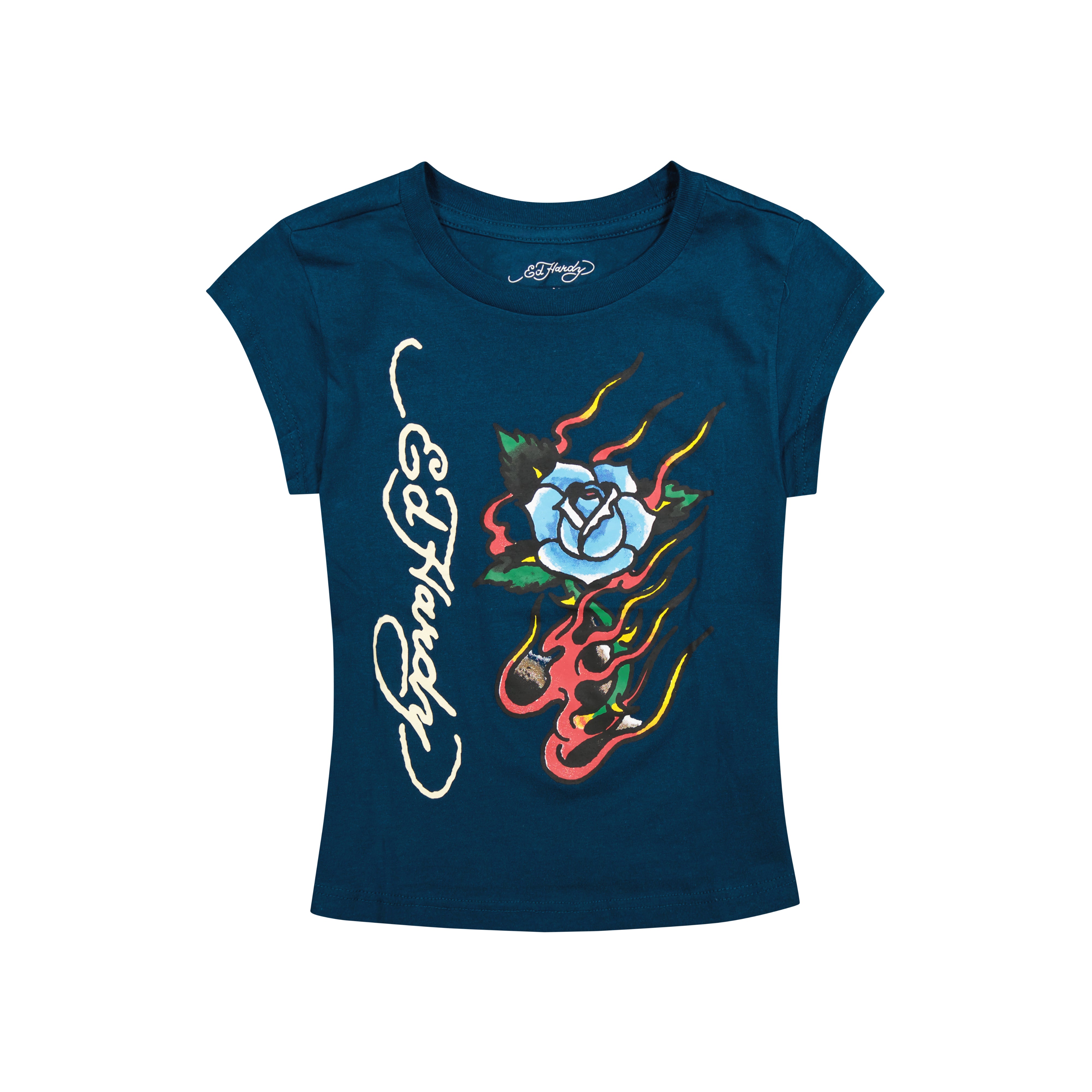 Flame Rose Cap Sleeve Tee